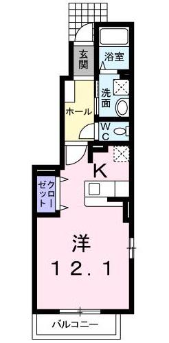 中村ハイツミレ(ワンルーム/1階)の間取り写真