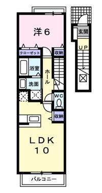 ル・レーヴ(1LDK/2階)の間取り写真