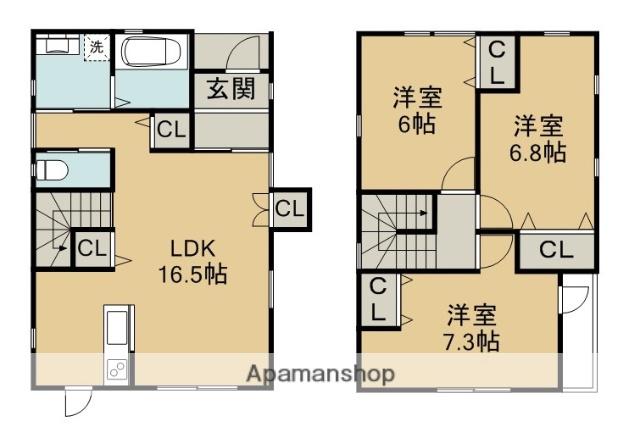 予讃線 新居浜駅 徒歩32分 2階建 築9年(3LDK)の間取り写真