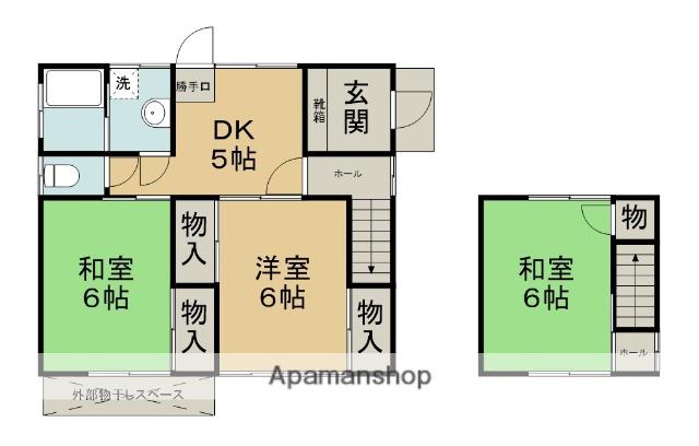 予讃線 多喜浜駅 徒歩30分 2階建 築44年(3DK)の間取り写真