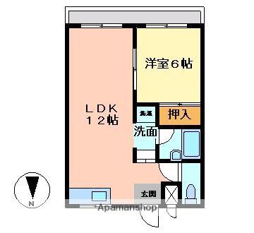 グラッドハウス山田(1LDK/2階)の間取り写真
