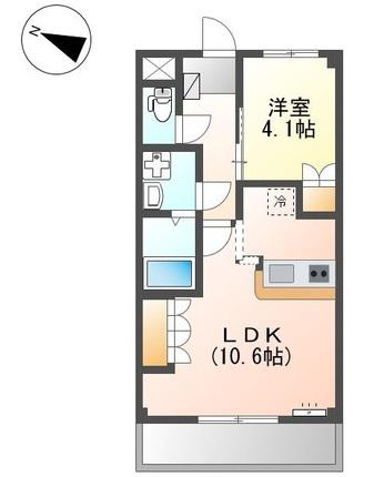 シャルマン・ラティール(1LDK/1階)の間取り写真