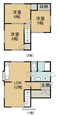 予讃線 新居浜駅 徒歩35分 2階建 築28年(3LDK)の間取り写真