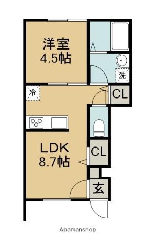 ベルグレイヴィア新居浜中央(1LDK/1階)の間取り写真