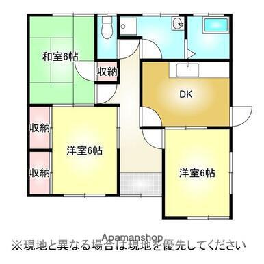 予讃線 新居浜駅 徒歩45分 1階建 築35年(3DK)の間取り写真
