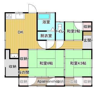 予讃線 中萩駅 徒歩13分 1階建 築41年(3DK)の間取り写真
