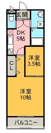 ウィステリア久保田Ⅱ(1LDK/3階)の間取り写真