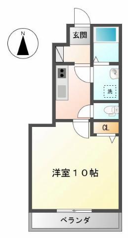 フェリックス(1K/1階)の間取り写真