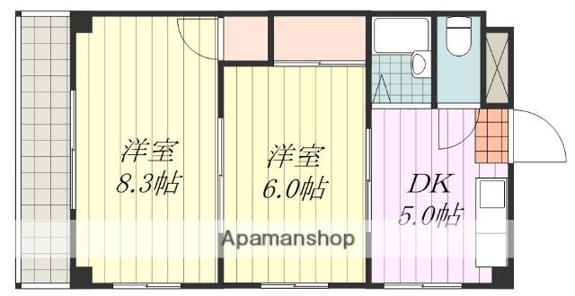 クリスタルビル(2DK/3階)の間取り写真