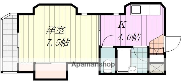 デコール余戸(1K/4階)の間取り写真