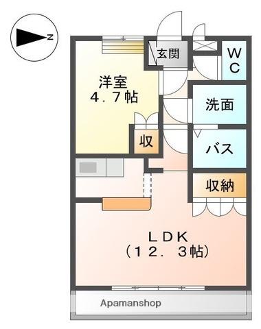 シェルハイツM(1LDK/1階)の間取り写真