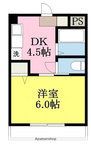 KBコート泉町(1DK/4階)の間取り写真