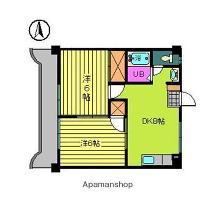 レジデンス華(2DK/3階)の間取り写真