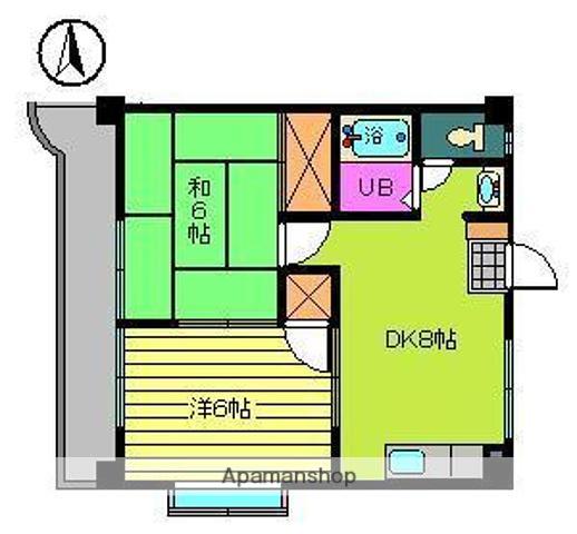 レジデンス華(2DK/1階)の間取り写真