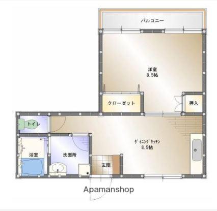パークサイド上田(1DK/1階)の間取り写真