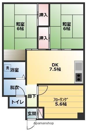マンションマツシゲ(3DK/3階)の間取り写真