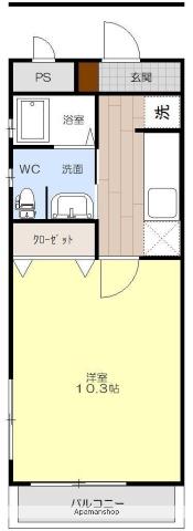 GOODYSANGOYA(1K/3階)の間取り写真