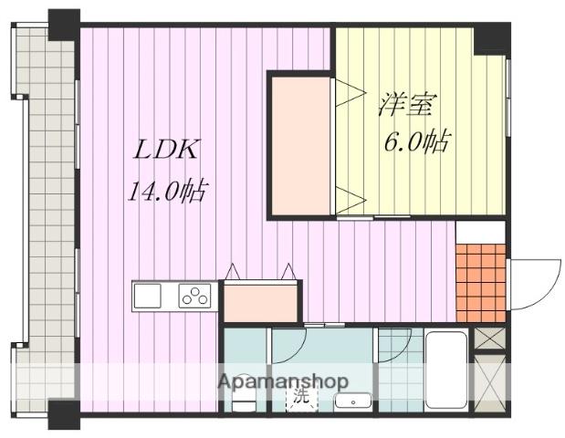 ハイム美沢(1LDK/9階)の間取り写真
