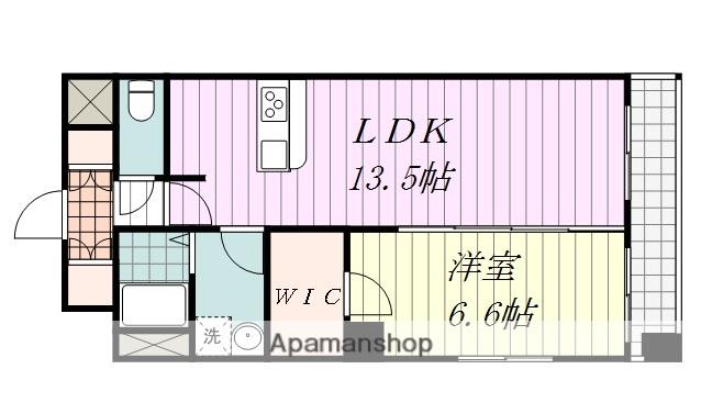アヴァンサ千舟(1LDK/8階)の間取り写真