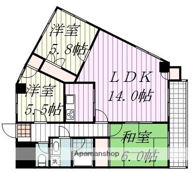 コーポラスAC(3LDK/4階)の間取り写真