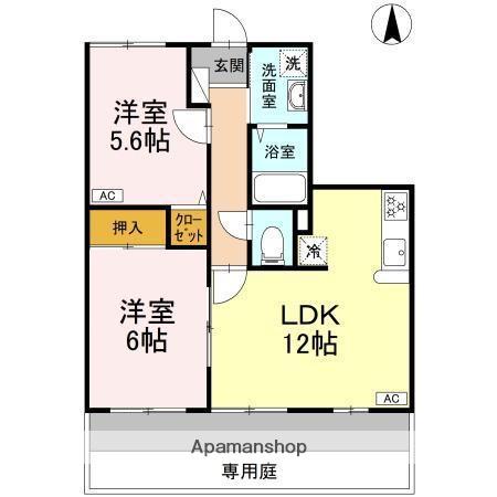 フローレンスMAI(2LDK/1階)の間取り写真