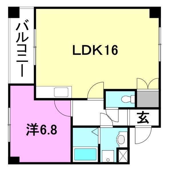 ロータスビレッジあいゆうA(1LDK/1階)の間取り写真