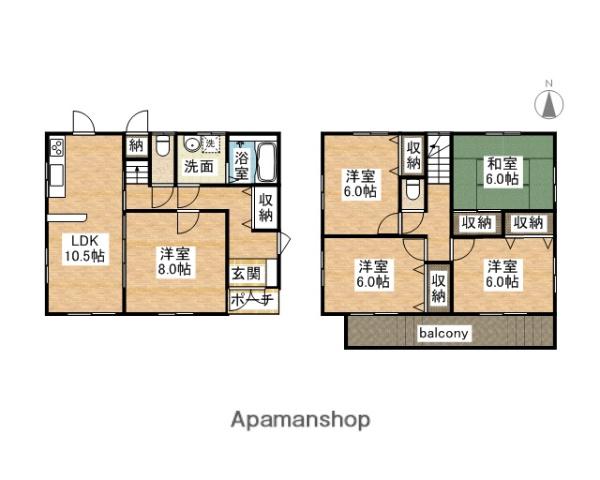 愛媛県松山市 2階建 築23年(5LDK)の間取り写真