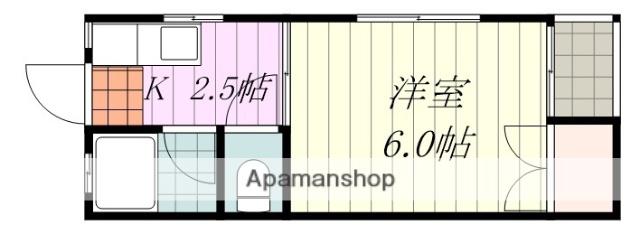 MATSUMOMENT竹原(1K/2階)の間取り写真