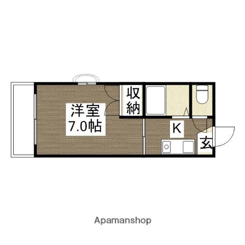エーデルハイム木屋町(1K/1階)の間取り写真