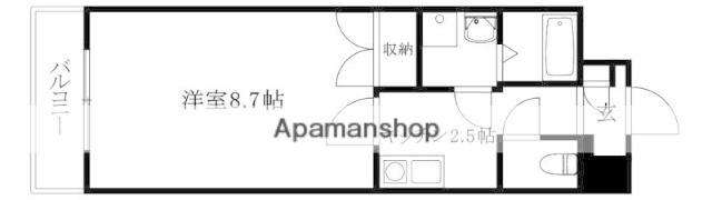 アルカサール清水町(1K/10階)の間取り写真