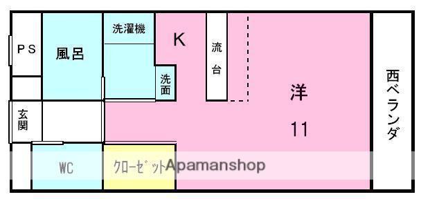 ピア・タワー(ワンルーム/2階)の間取り写真