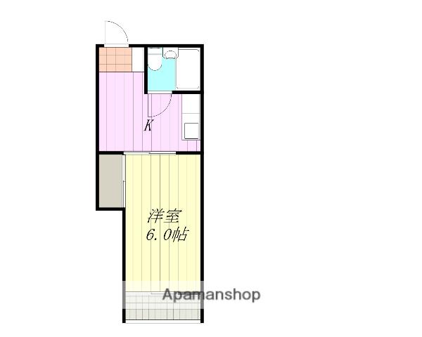 コーポ亀岡(1DK/1階)の間取り写真
