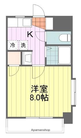 エディフィシオ藤(1K/3階)の間取り写真