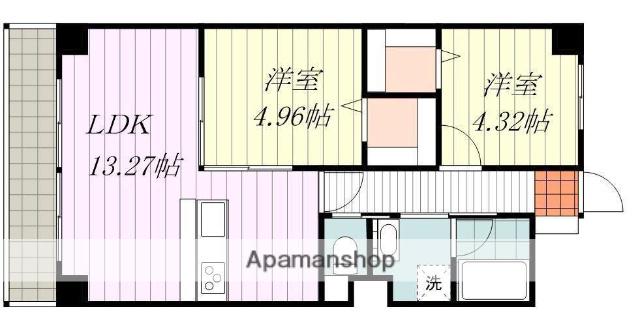 松山グランドハイツ(2LDK/5階)の間取り写真