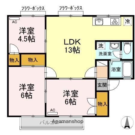 セジュールMGⅡ(3LDK/2階)の間取り写真