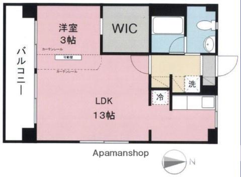 クレール湯渡(1LDK/4階)の間取り写真