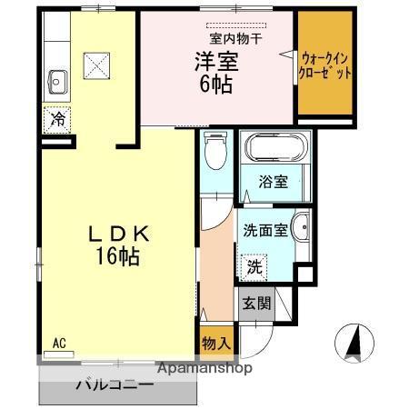 ウィット三津(1LDK/1階)の間取り写真