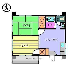 エステー立花(2DK/3階)の間取り写真