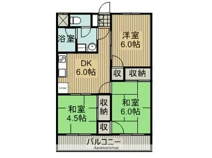 第5サンテラス吉田(3DK/4階)の間取り写真