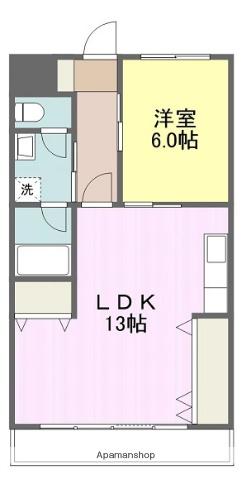 重信マンション(1LDK/2階)の間取り写真
