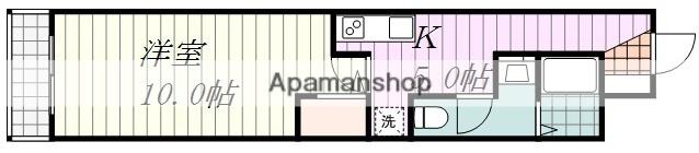 RAFFINEBLEU(1DK/2階)の間取り写真