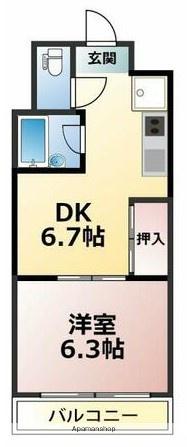 フォレスト・コート(1DK/6階)の間取り写真