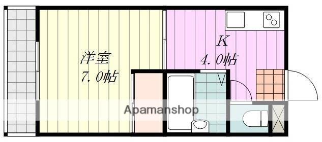 マンション田中(1K/2階)の間取り写真