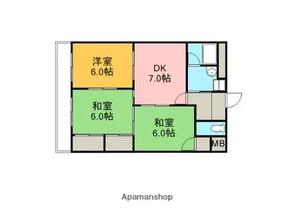 室町ハイツ(3DK/5階)の間取り写真