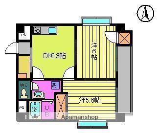 ライラックⅢ(2DK/3階)の間取り写真