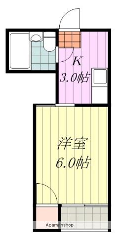 コーポ此花(1K/2階)の間取り写真