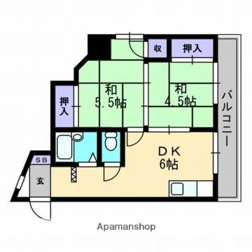 浅井マンション(2DK/3階)の間取り写真