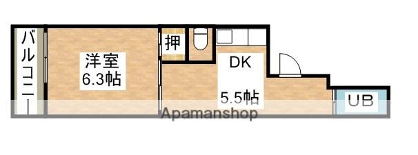 マイムビルハイツ(1K/3階)の間取り写真