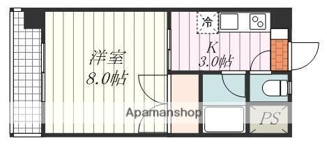 ドムス土居田(1K/3階)の間取り写真