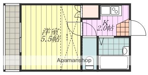 ポピュレール2号館(1K/1階)の間取り写真